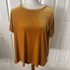 Old Navy Womens Velour Velvet Top Sz Large Gold Boho Thanksgiving Holiday Y2K